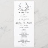 Minimalist Floral Line Art Wedding Program Programm (Vorderseite)