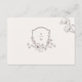 Minimalist Floral Line Art Wedding RSVP Card (Rückseite)