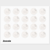 Minimalist Floral Line Art Wedding Runder Aufkleber (Blatt)