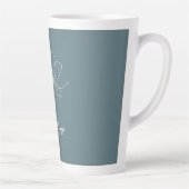 Minimalist Floral Line Art Zen Ivory Coastal Blue Milchtasse (Rechts)