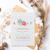 Minimalist Floral Monogram Einladung