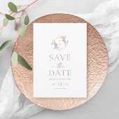 Minimalist Floral Monogram Save the Date Card Einladung