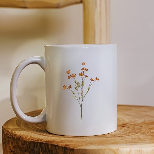 Minimalist Floral Nature Inspired Simple White  Kaffeetasse