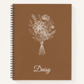 Minimalist Floral Notebook – Personalized Name Notizblock (Vorderseite)