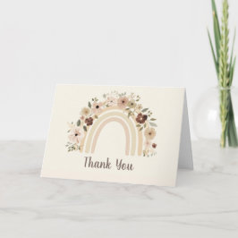Minimalist Floral Rainbow Birthday Thank You Card Dankeskarte