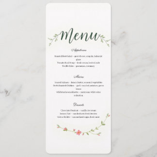 Minimalist Floral Restaurant Or Wedding Menu Programm