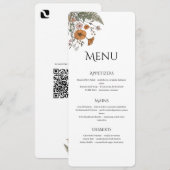 Minimalist Floral Restaurant Or Wedding Menu Programm (Vorne/Hinten)