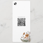 Minimalist Floral Restaurant Or Wedding Menu Programm (Rückseite)