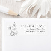 Minimalist Floral Return Address Labels (Insitu)