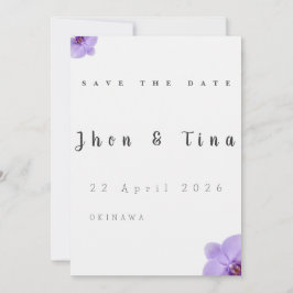 Minimalist Floral Save the Date Wedding Card