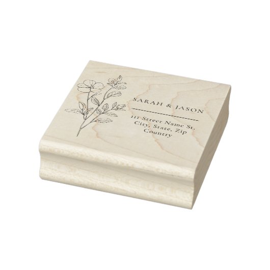 Minimalist Floral Wedding Rubber Stamp Gummistempel (Stempel)