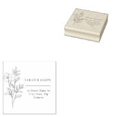 Minimalist Floral Wedding Rubber Stamp Gummistempel (Stempel)