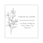 Minimalist Floral Wedding Rubber Stamp Gummistempel (Prägung)