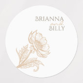 Minimalist Floral Wedding Stickers Etiketten (Design 1)