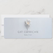 Minimalist Floral White Salon Gift Certificates (Vorderseite)