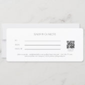 Minimalist Floral White Salon QR Code Gift Card (Rückseite)
