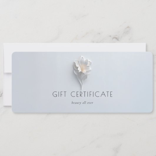 Minimalist Floral White Salon QR Code Gift Card (Vorderseite)