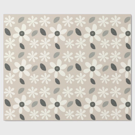 Minimalist Floral Wrapping Paper  Geschenkpapier (Flach)