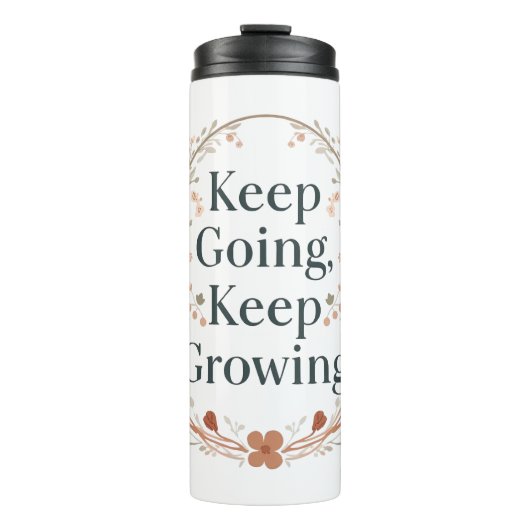 Minimalist Floral Wreath Positive Affirmation Thermosbecher (Vorderseite)