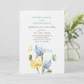Minimalist flower bouquet wedding einladung (Stehend Vorderseite)