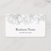 Minimalist Flower Line Art Business Name QRCode Visitenkarte (Vorderseite)