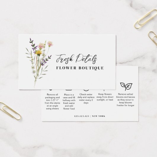 Minimalist Flowers Care Florist Card (Büro)