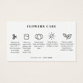 Minimalist Flowers Care Florist Card (Rückseite)