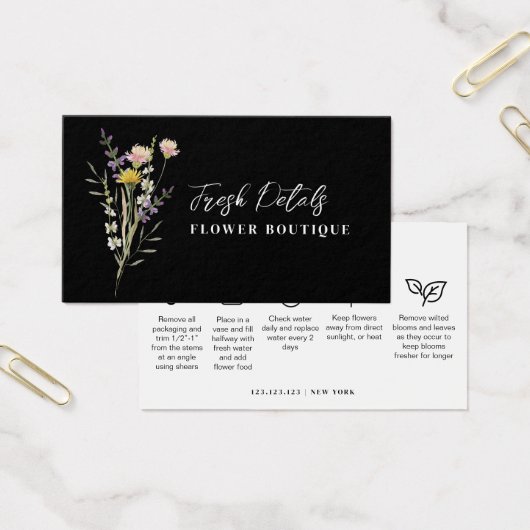 Minimalist Flowers Care Florist Card (Büro)