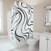 Minimalist Fluid Line Art Shower Curtains Duschvorhang (Beispiel)