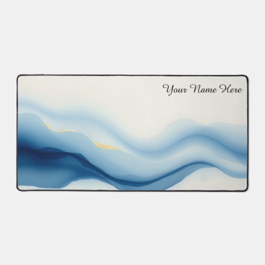 Minimalist Fluid Motion Blue Gradient Schreibtischunterlage (Vorderseite)
