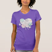 Minimalist Flute Player Pastel Heart Sketch T-Shirt (Vorderseite)