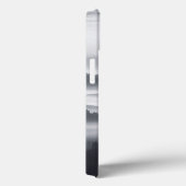 Minimalist Foggy Forest Phone Case Black and White (Rückseite / Rechts)