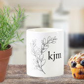 Minimalist Foliage Monogram  Kaffeetasse
