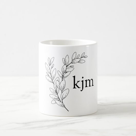 Minimalist Foliage Monogram  Kaffeetasse (Mittel)