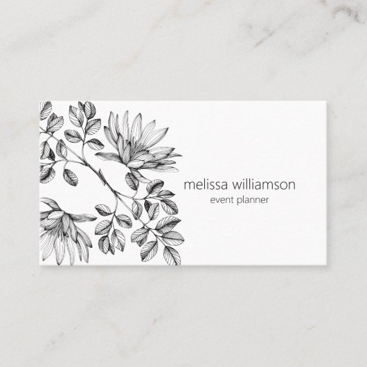 Minimalist Foliage QR Code  Visitenkarte (Vorderseite)