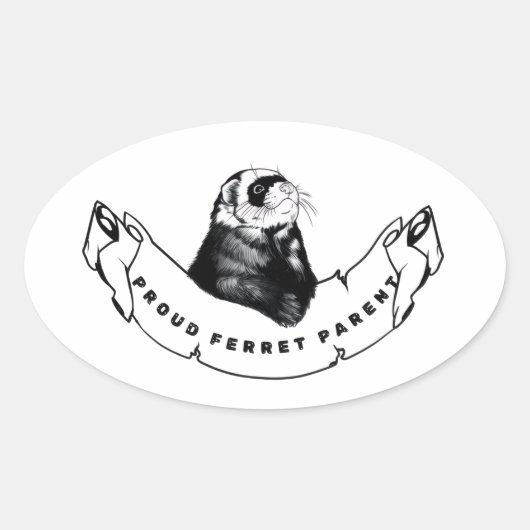 Minimalist for ferret enthusiasts. ovaler aufkleber (Vorderseite)