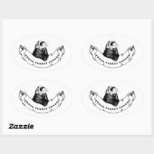 Minimalist for ferret enthusiasts. ovaler aufkleber (Blatt)