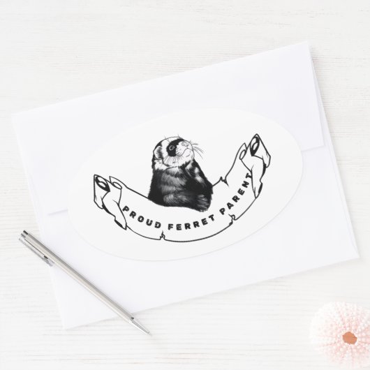 Minimalist for ferret enthusiasts. ovaler aufkleber (Umschlag)