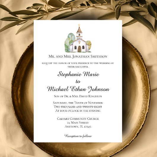 MINIMALIST Formal Church Wedding Invitations Einladung