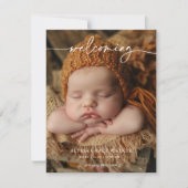 Minimalist Formal Welcoming Baby Announcement card (Vorderseite)