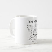 Minimalist French Bulldog "Best Dog Dad" Line Art  Kaffeetasse (Vorderseite Links)