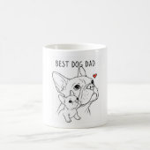 Minimalist French Bulldog "Best Dog Dad" Line Art  Kaffeetasse (Mittel)