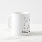 Minimalist French Bulldog & Pug Custom Name Kaffeetasse (Vorderseite Links)