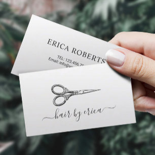 Minimalist Friseur Vintage Schere Typografie Visitenkarte