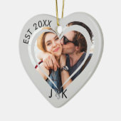 Minimalist Frist Christmas Together Couple Photo  Keramik Ornament (Links)