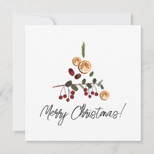 Minimalist Frohe Weihnachten Ferien Wald Laubwerk