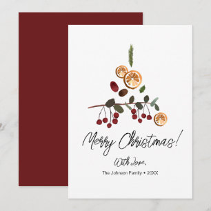 Minimalist Frohe Weihnachten Rustikales Baumlaub