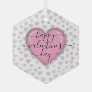 Minimalist Frohen Valentinstag Ornament Aus Glas