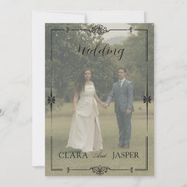 Minimalist Full Photo Wedding | Clean Modern Einladung