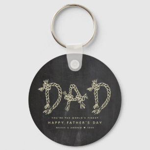 Minimalist Fun Chalkboard Dad Monogram Schlüsselanhänger